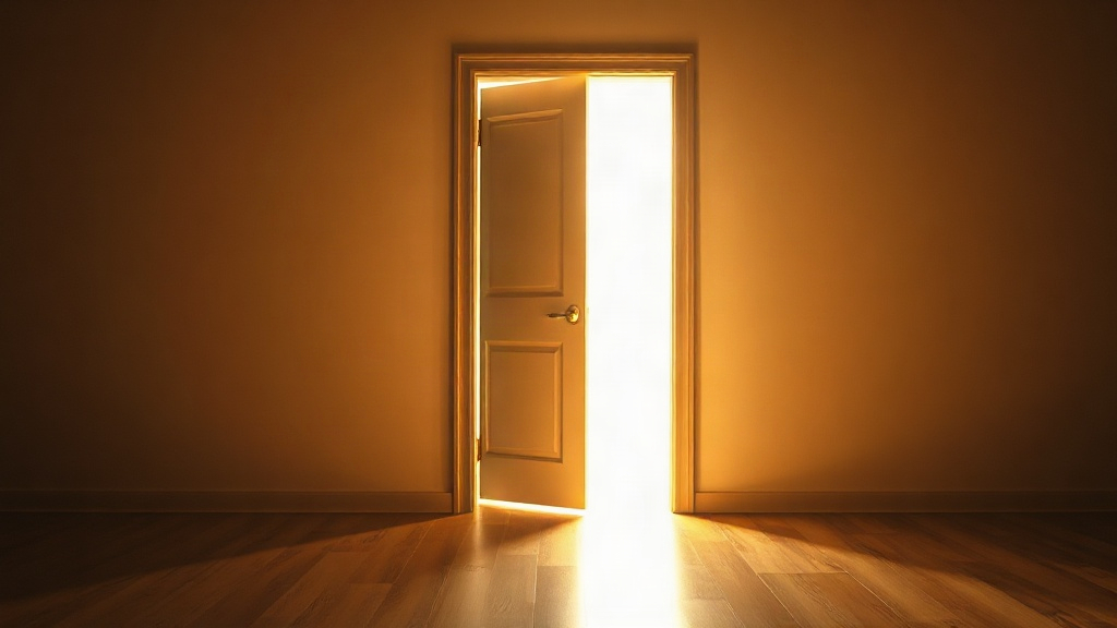 An open door to the light, a Bible picture of God providing a way out from lust