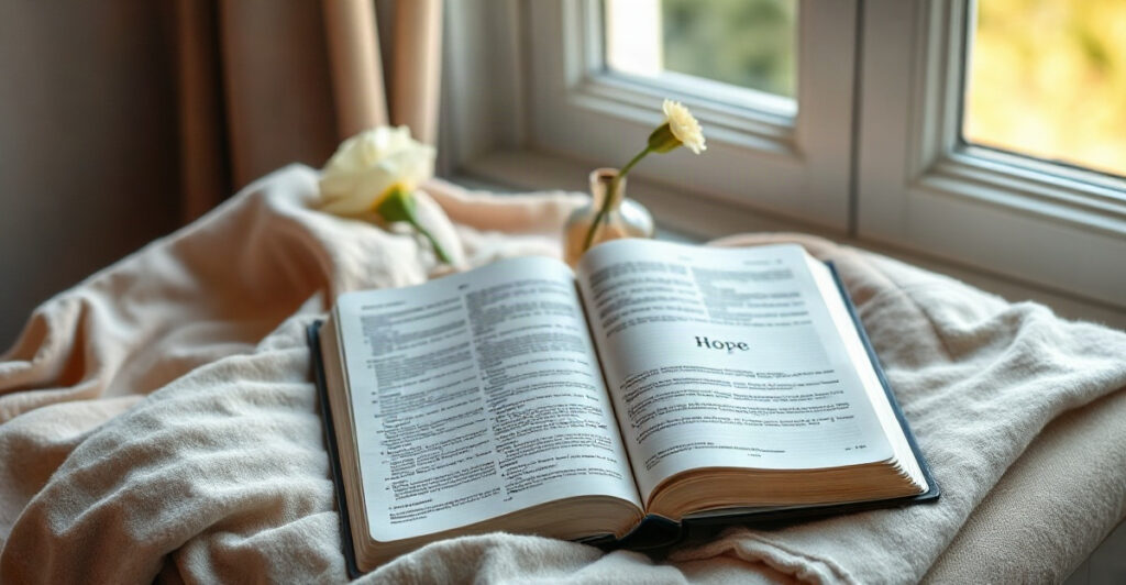 An open Bible by a window, Bible verses for healing and strength