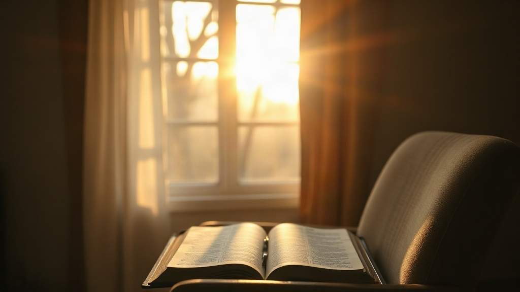 Sunrise light in a quiet room, Bible verses for emotional healing