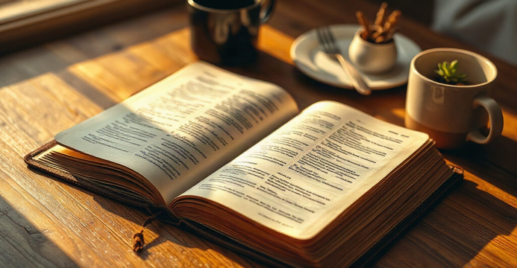 A well-worn open Bible in golden light, the most famous Bible verses