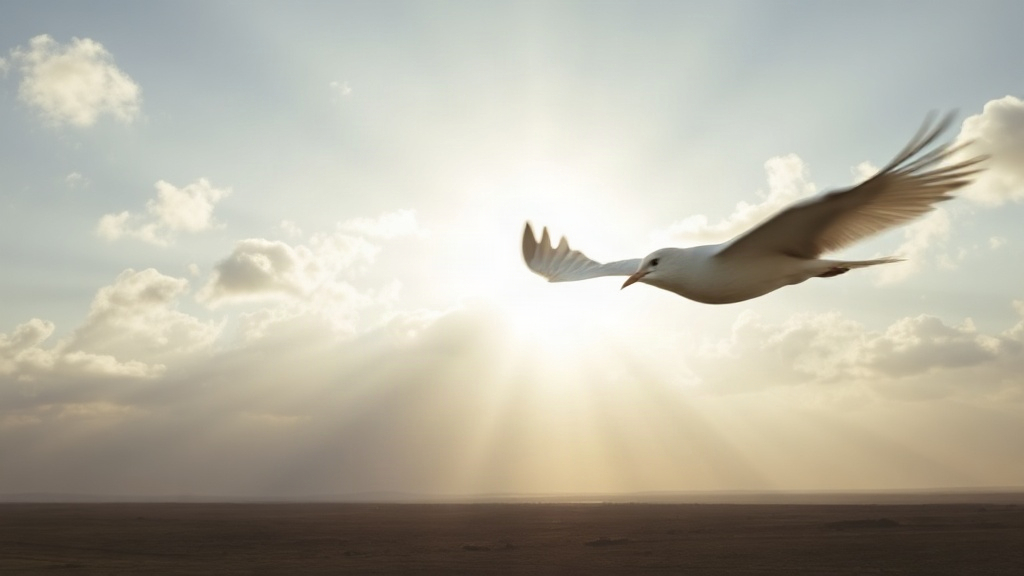 Light breaking through clouds, a picture of the Holy Spirit and His gifts
