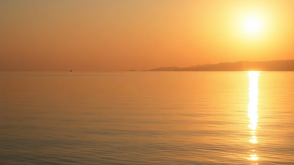 A calm lake at golden hour, the financial peace God gives through prayer