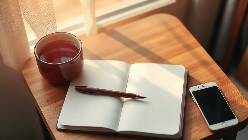 Writing it down A notebook and pen in soft light, writing out a prayer request for a friend