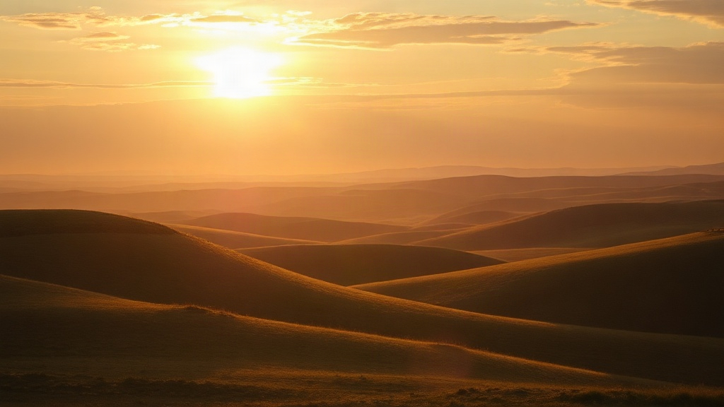 Dawn light over hills, God's restoration and financial freedom from debt
