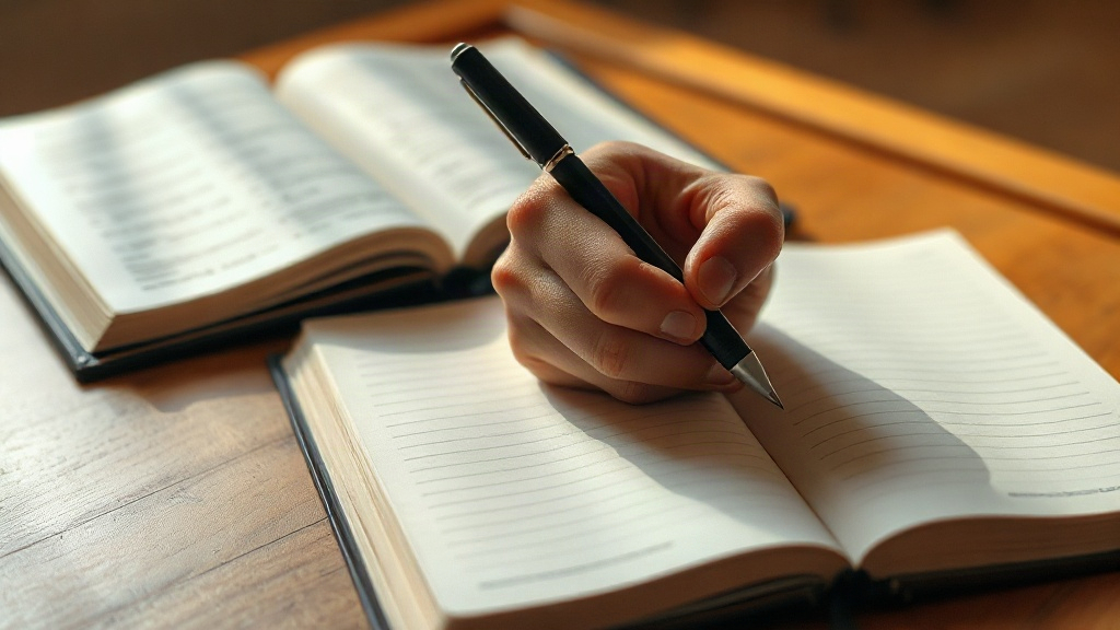 Writing out a verse by hand, the Scripture step of the SOAP Bible study method
