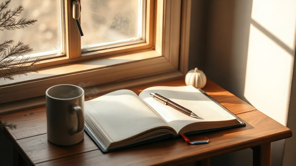 The journal station An open journal and pen on a sunlit desk, praying on paper as a war room prayer strategy